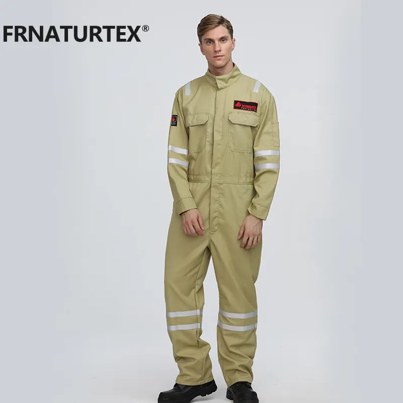 FRNATURTEX कस्टम बिजली मिस्त्री सुरक्षा काम के लिए Aramid चौग़ा WorkWear कपास औद्योगिक कारखाने कार्यकर्ता वर्दी पुरुषों