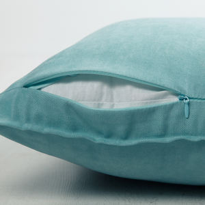 Funda de almohada decorativa, 40x40 cm, color turquesa sólido, de fabricante ruso, diseño de habitación interior - Product Image 4