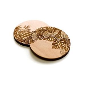 Juego de Posavasos de Madera de Diseño Maravilloso, Juego de Dos Posavasos para Taza de Té con Utensilios de Cocina de la Mejor Calidad, Posavasos para Vasos - Product Image 1