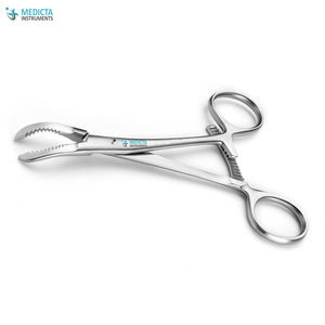 Fórceps de reducción Instrumentos quirúrgicos de acero inoxidable de 145mm con curvas pequeñas dentadas para uso ortopédico y médico - Product Image 3