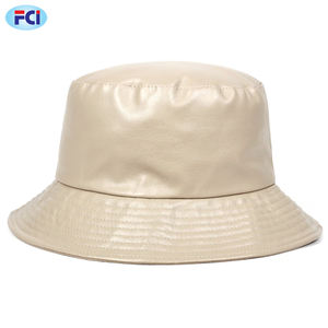 หมวกบัคเก็ตหนังเทียม,หมวกบักเก็ตแฟชั่นสีพื้นผ้าคอตตอนพียูสำหรับผู้ชายและผู้หญิง - Product Image 6