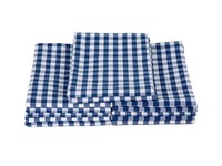 Serviette de cuisine carrée multi-usages en coton 100% bleu marine à carreaux, absorbante, technique de tissage, taille personnalisée
