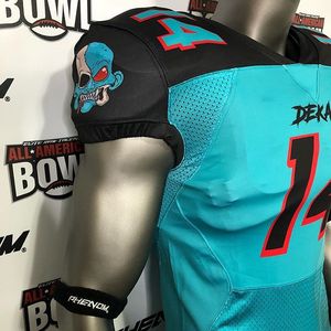 Uniforme de football américain à manches courtes à séchage rapide de haute qualité style unique en gros sublimation personnalisée - Product Image 2