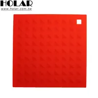 Non Slip Heat Resistant Square Silicone Pot Holder, Square Coaster