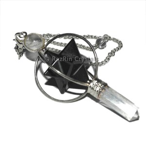 Modèle Agate de Merkaba, crayon noir/mat, étoile, pendule en vente en ligne - Product Image 1