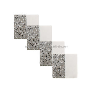 Posavasos de mármol blanco y negro de lujo, Juego de 4 mesas, vino, taza de café y estera, bebida de té, uso en hotel y restaurante - Product Image 6