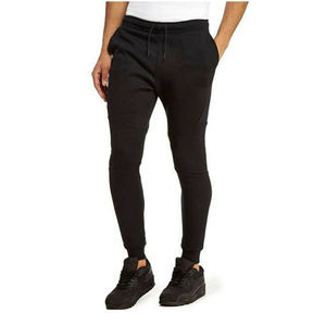 Pantalon de sport de haute qualité pour hommes pantalon de jogging en polaire douce noire taille élastique anti-rides non tissé distinct froissé - Product Image 1
