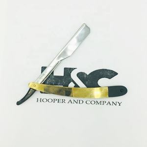 Nouvel arrivage de rasoirs de marque privée personnalisés pour barbiers, rasoir droit, lame durable remplaçable en acier inoxydable, manche en bois - Product Image 1