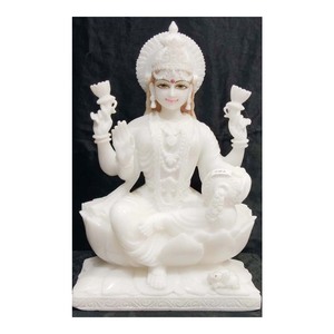 Sculptures de la déesse Laxmi Mata en marbre blanc impeccable - Product Image 1