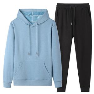 Survêtement de sport 2 pièces décontracté pour homme Veste d'hiver à capuche Pantalon polaire Ensemble de survêtements écologiques pour adultes Jogging - Product Image 3