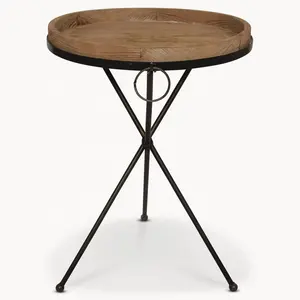 Metal And Wood Side Table