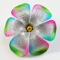 Sunne Premium tropis Plumeria Frangipani bunga busa dengan warna Glitter elegan bunga dekorasi 3.92 inci/10 cm
