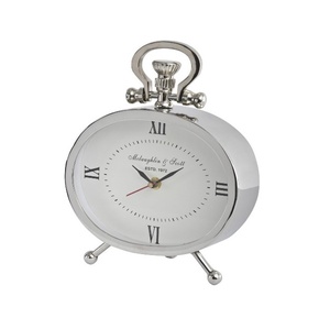 Reloj de mesa antiguo elegante para decoración del hogar, pequeño reloj de Metal plateado decorativo para sala de estar, cama y oficina - Product Image 3