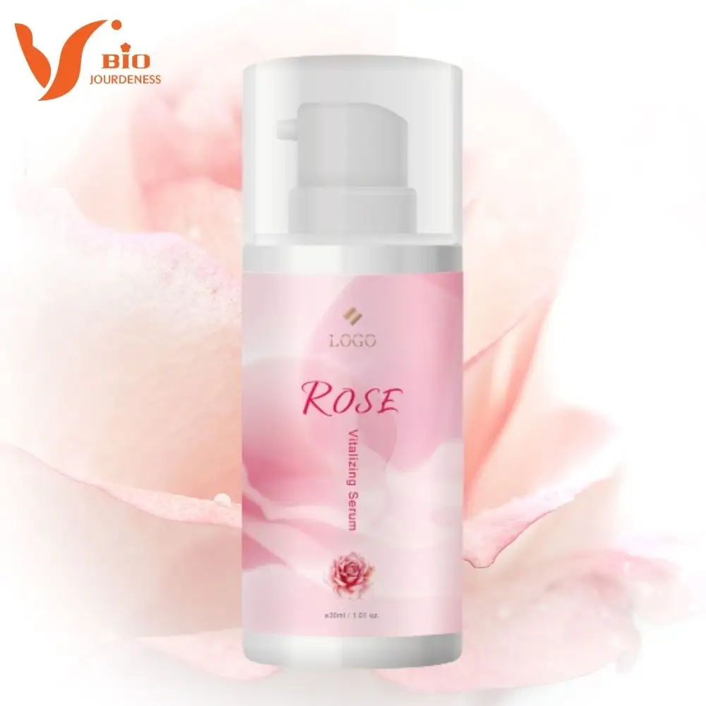 Бесплатный образец, витализирующая Сыворотка для лица против морщин, фирменная этикетка розы, укрепляющая Антивозрастная розовая Сыворотка для лица, отбеливающая эссенция