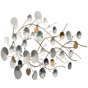 Pendentif moderne en métal argenté au design personnalisé Tenture murale Décoration intérieure de la maison Feuille Design Handmade Diwali Art - Product Image 3