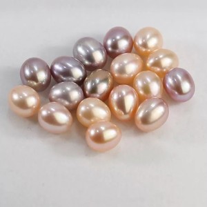 AA Natural de agua dulce barroco ovalado lágrima arroz perla suelta 9-10mm Color rosa para la fabricación de joyas - Product Image 2