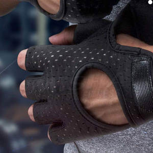 Vente de gros Gants unisexes antidérapants en cuir pour l'entraînement physique, la musculation et l'haltérophilie pour hommes et femmes - Product Image 5
