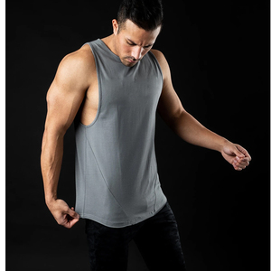 THANI AEIL SPORTS WEAR Débardeur sans manches gris pour homme, col rond, personnalisé, respirant, tricoté en polyester/coton 240g, imprimé numériquement - Product Image 3