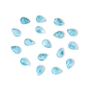 Miễn phí vận chuyển chất lượng hàng đầu lê hình dạng larimar bán buôn hiệu chỉnh cabochons 3-21 mét màu xanh đá quý trang sức phụ kiện nhà cung cấp