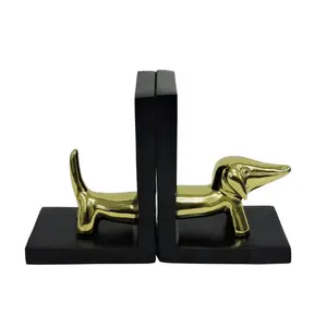 Animal Book Ends Tisch-und Raum dekoration Zubehör Metall Craft Book Stand Farbe Buchs tütze in Gold und Schwarz Artes ign Desk Top