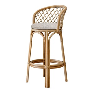 Taburete de mostrador 203R tejido a mano de forma Regular de mediados de siglo, tapicería de PU, ratán, Color Natural antiguo para uso en comedor y cocina - Product Image 4