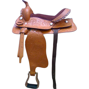 VENDRE Selle en cuir usiné Western Selle d'équitation Tan London Natural IN DOLLAR 35 14 15 16 17 18 Cuir véritable - Product Image 3