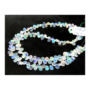 Perles d'opale éthiopienne en forme de poire lisse de haute qualité Briolette en vrac pour bracelets jeu naturel ou opale de feu - Product Image 2