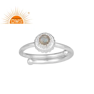 Anillo de plata de primera ley con gema labradorita para mujer, sortija, plata esterlina 925, diseño clásico, hecho a mano - Product Image 1