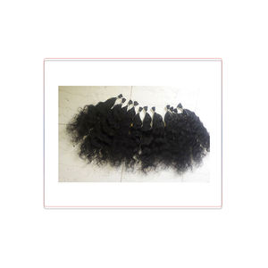 Extensions de cheveux humains Remy indiens noirs naturels en gros Paquets de tissage ondulés profonds au prix d'usine - Product Image 1