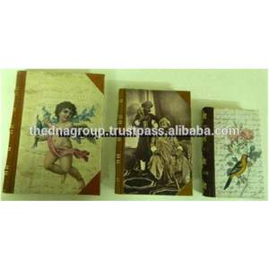 Handmade Vintage Print Leather Journal <b>Diaries</b> Timeless Design Hardcover with Thread Sewing Binding - Product Image 1