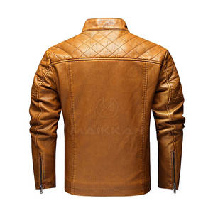 แจ็กเก็ตฤดูหนาว100% ผู้ชายหนังแท้พร้อมผ้าขนสัตว์บริการ OEM ตามสั่ง - Product Image 3