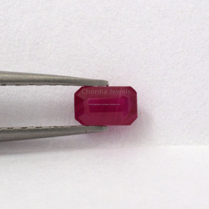4x3mm-5x3mm ด้านคุณภาพธรรมชาติพม่าทับทิมแปดเหลี่ยมมรกตตัดเพชรพลอยหลวมสำหรับเครื่องประดับจากอินเดีย - Product Image 3
