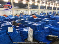 Bâche de camping robuste double face en polyéthylène, résistante aux taches et aux intempéries, écologique, avec choix de taille / Fabriquée au Vietnam