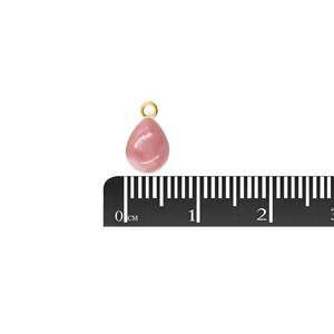 Pink <b>Opal</b> Pear Shape Sterling Silver 10 To 12 MM With Bail Gold plated Pendant - Product Image 3