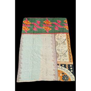 Juegos de cama bohemios de doble cara Vintage, edredón Kantha Reversible, relleno de algodón con estampado de retazos de bloque cosido a mano para uso en Hotel - Product Image 5