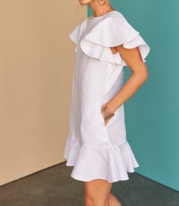Robe Courte Formelle en Lin et Coton Brodé pour Femme, Col Rond, Manches Courtes, Respirante, Tendance 2025 - Product Image 2