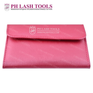Funda de cuero PU con sujeción elástica para cuatro pinzas, con botón magnético, Etiqueta Privada, Kit de pinzas de extensión de pestañas de alta calidad - Product Image 4