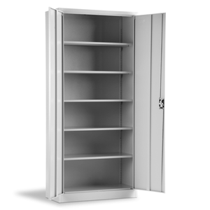 Cuisine en acier bureau école hôtel vestiaire vestiaire avec deux portes et cinq étagères Carmen CR-1236 L Gris couleur - Product Image 4