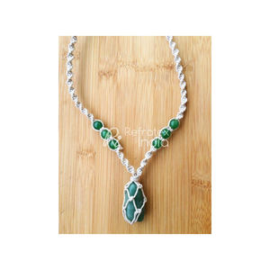 Collar de Macramé con Piedras de Diseño Nuevo y Elegante, Joyería de Macramé con Cordones de Algodón para Fiestas, Suministro al por Mayor - Product Image 1