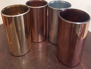 Élégant Porte-bougie en Verre Plaqué Or Rose avec Impression UV, Décoration d'Intérieur, Noël, Taj International - Product Image 2