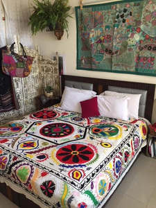 Colcha de algodón con bordado de la India, cubierta de cama individual personalizable, mantel decorativo, ropa de cama colgante de pared, gran oferta - Product Image 3