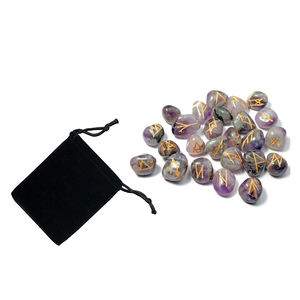 Ensemble de pierres précieuses améthyste avec poche, jeu de pierres gravées, améthyste - Product Image 1