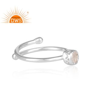 Bague en argent Sterling 925, vente en gros de bijoux pour filles, pierres précieuses en cristal Quartz, coupe ronde, vente en gros - Product Image 3