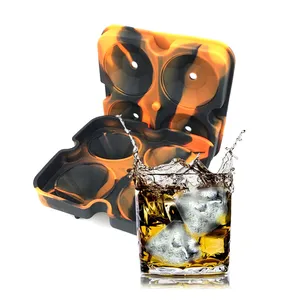 DM06 4 Cavities Big Ice 3d Diamond Shape Mold Special Whiskey Beer Food Grade Silicone Ice Cube Tray Mold Maker Easy To Take Out