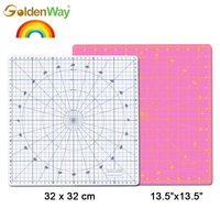GoldenWay 360 gradi a rotazione completa autorigenerante tappetino da taglio in PVC con Base antiscivolo 8x8 pollici 7mm di spessore per forniture artistiche