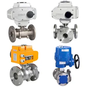 COVNA Stainless Steel 3 Way 2 zoll 12V / 24V DC High Pressure 2 Way Flange Electric Motorized Ball Valve