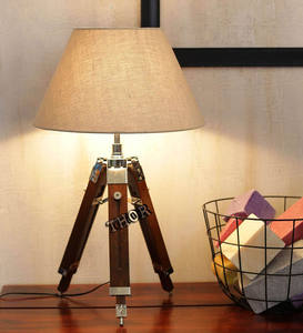 <b>Vintage</b> Tripod Table Adjustable Lamp Stand Tripod Lamp Shade Is Included Living Room & Bedroom Home Decor - Product Image 6