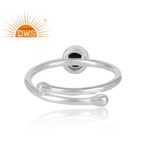 Bague noire en argent Sterling véritable, bijou d'émail, vente en gros, accessoire de créateur - Product Image 4