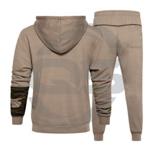 Wholesale Custom Logo Lightweight Velvet 2-Piece Hoodie Jogger Track <b>Suit</b> for Men Active Bottoms with Customizable Logo - Product Image 4