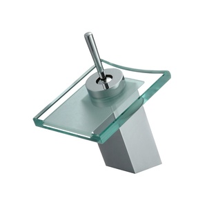Venta caliente de cascada grifo del baño montado cubierta única <span class=keywords><strong>cuenca</strong></span> lavado a mano cuadrado de latón <span class=keywords><strong>Cuenca</strong></span> del grifo - Product Image 1